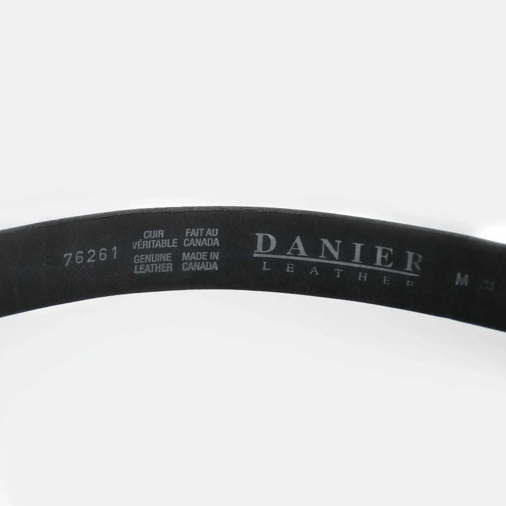 DANIER Black Leather Belt with Buckle Size M - Picture 5 of 8